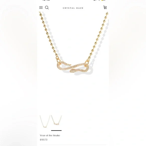 Crystal Haze Snake necklace - Picture 3 of 6